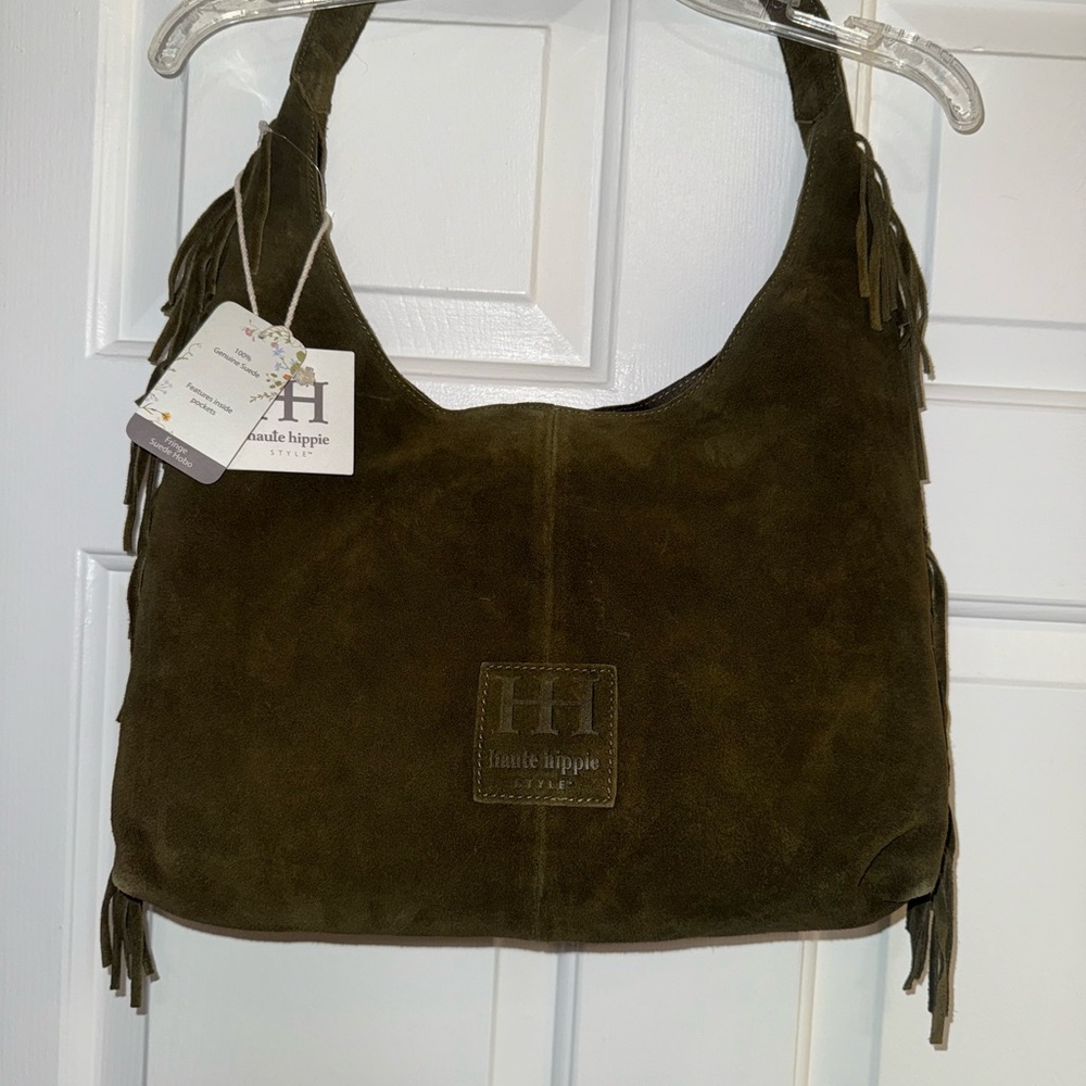 NEW NWT Haute Hippie Brown Suede Shoulder Bag